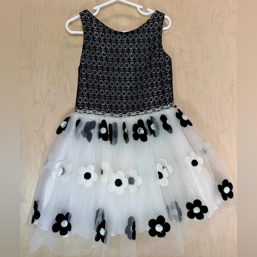 david charles black and white floral dress size 6